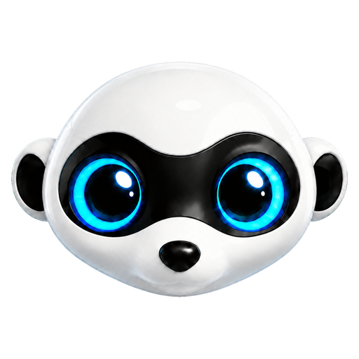 EveBox mascot: a white robotic meerkat with bright blue eyes